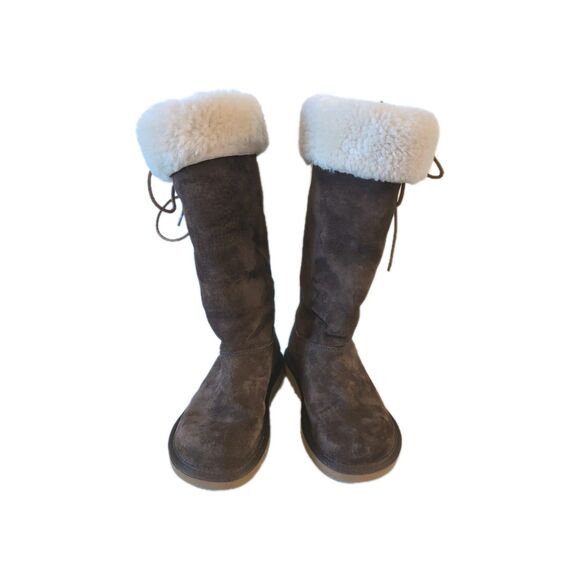 UGG Australia Women's Brown Sheepskin Suede Leather Boots Size 5 Classic Tall - Picture 1 of 9